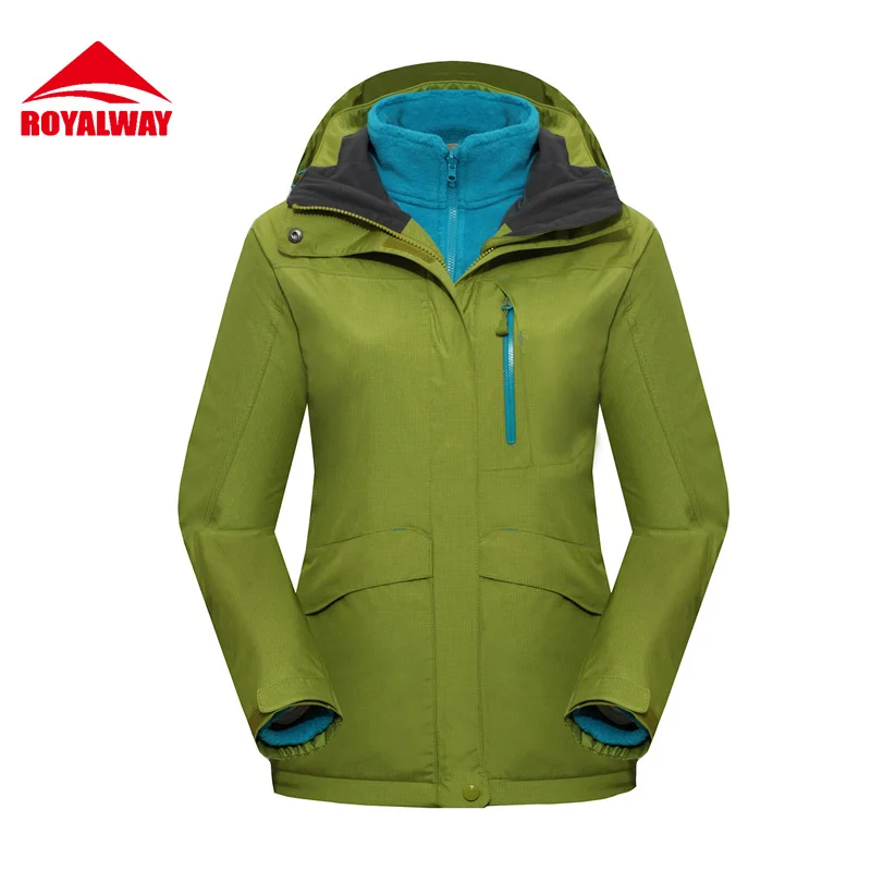 

ROYALWAY 2Pieces Women Camping Hiking Jackets 3 in 1 Women Quick Dry Softshell Windbreaker Jacket#RFOL4308E