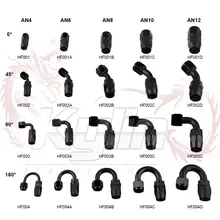 AN4 на возраст 6, 8, 10, 12 лет масла/топлива/шарнирное соединение шланга алюминиевые фитинги адаптер мазута многоразовый штуцер для шланга Конец 0/45/90/180 градусов HF001-BK