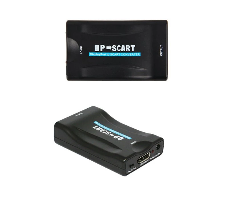 

MINI DP to SCART converter can play on CRT TV VHS VCR, DVD recorders etc support NTSC and PAL TV formats output