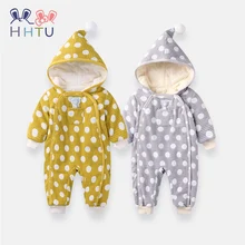 HHTU Детские хлопковые комбинезоны для новорожденных, зимняя одежда для маленьких мальчиков и девочек, теплый комбинезон, детские комбинезоны с капюшоном, Одежда для младенцев