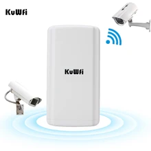 Kuwfi 1KM Outdoor Waterproof Wireless Router 300Mbps Wifi CPE Router WIFI Extender Repeater WiFi Bridge Access Point AP Router