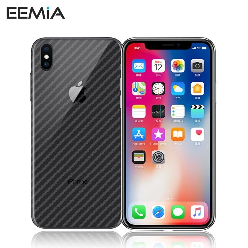 Наклейка на заднюю панель из углеродного волокна для Apple iPhone XS Max 7 Plus 8 6 6S