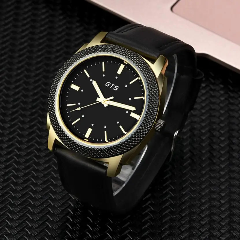 

2018 Hot Fashion Luxury Alloy Case SyntheticLeather Quartz Watch Men Clock Army Military Sport Wristwatch relogio masculino #D