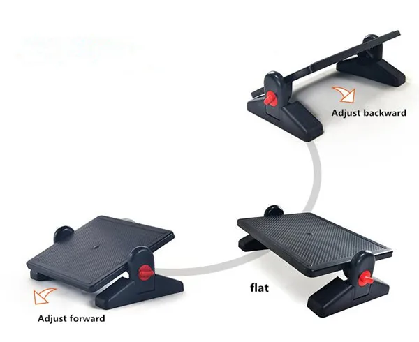 Эргономичная подставка для ног с регулируемым углом наклона и высоты табурет-подставка для ног для под столом Поддержка 2 уровня регулировки высоты черный