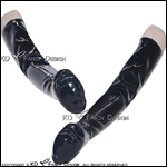 Черный сексуальный латекс перчатки с ремнями и пряжками резиновые митенки Большие размеры ST-0002
