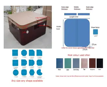 

1940mmX1540mm 2 person hot tub spa cover leather skin , can do any other size