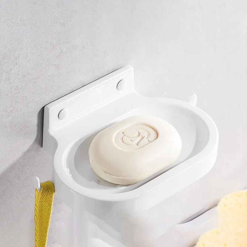 Aluminum bathroom storage soap rack free nail net soap holder creative wall hanging soap shelves creative bathroom organizer