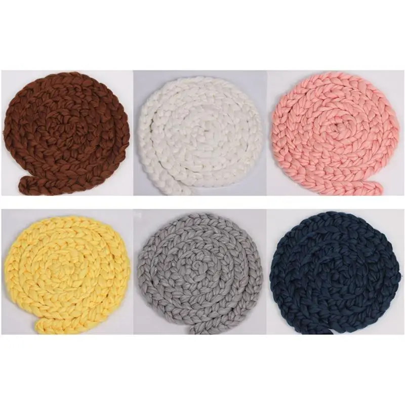 

Newborn Baby Hand-woven Braid Rugs Blanket Photography Props Twisted Braids