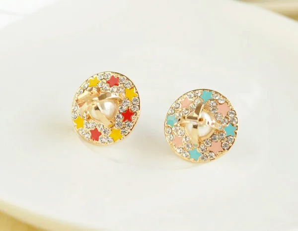 

Cute UFO Design With Diamond Dustproof Plug Caps Cell Phone Accessories3.5mm Earphone Dust Plug Dachshund For Iphone For Samsung