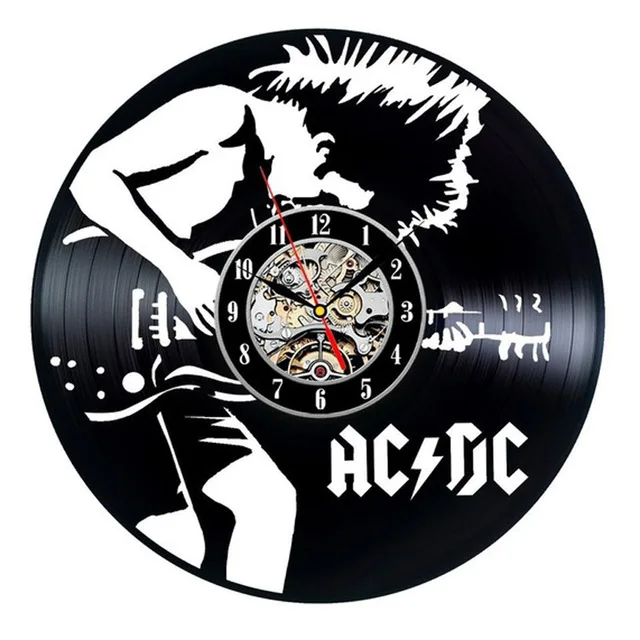 AC DC Виниловая пластинка настенные часы современный дизайн Музыка рок группа винтажные виниловые CD часы настенные часы домашний декор подарки для фанатов