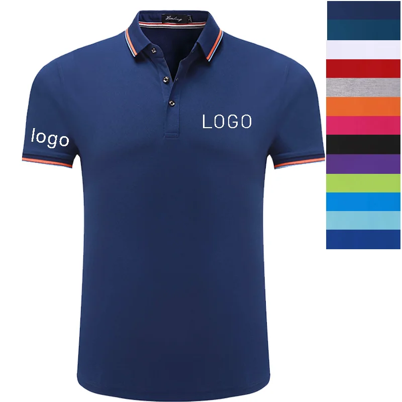 

Custom Polo Shirt with Company Own Logo by Embroidery/Digital/ silk Printing DIY Logo Service company/hotel/Staff uniforms