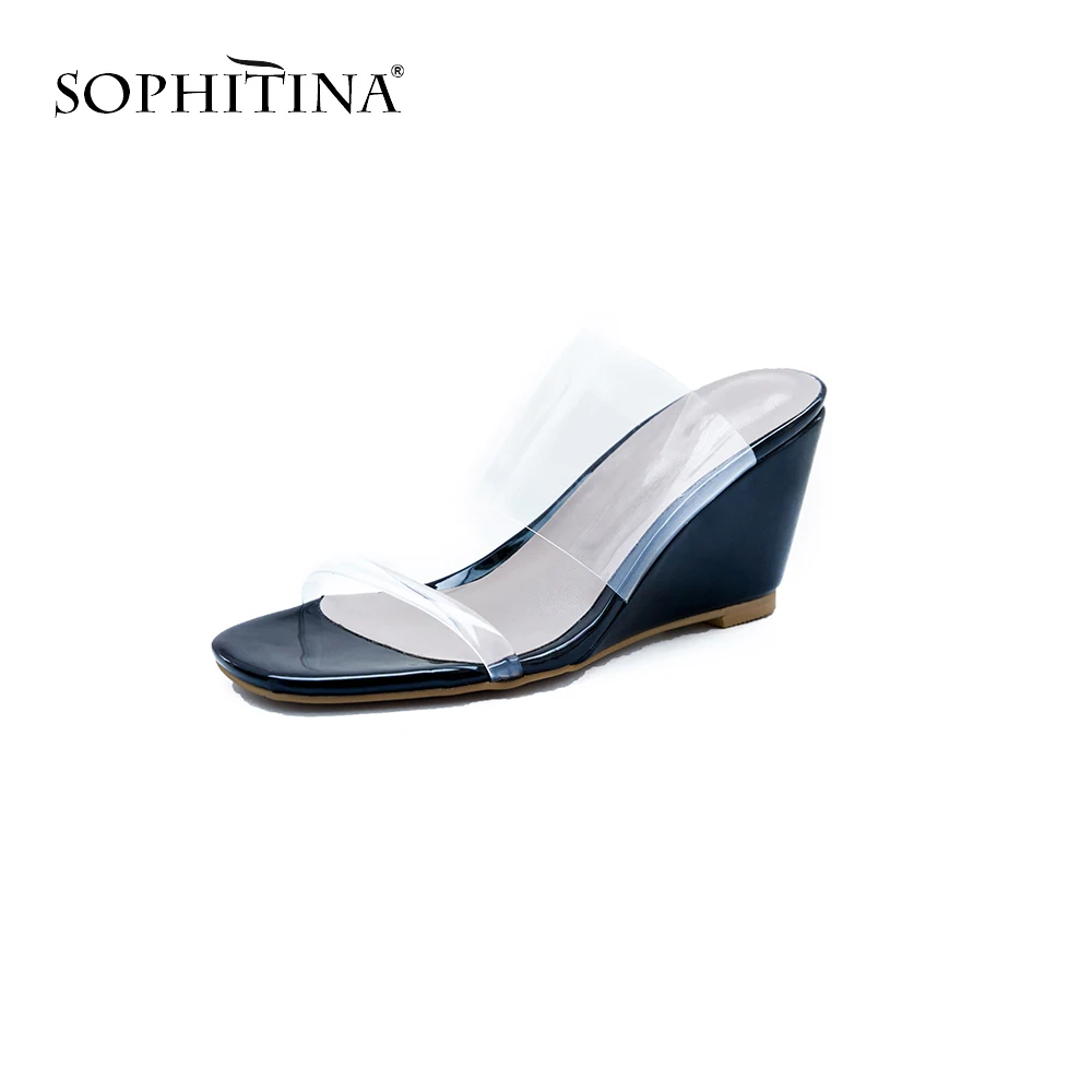 SOPHITINA/женские босоножки высокого качества из натуральной кожи; повседневная обувь с квадратным носком; женские босоножки на высоком каблуке; сезон весна-осень; PO196