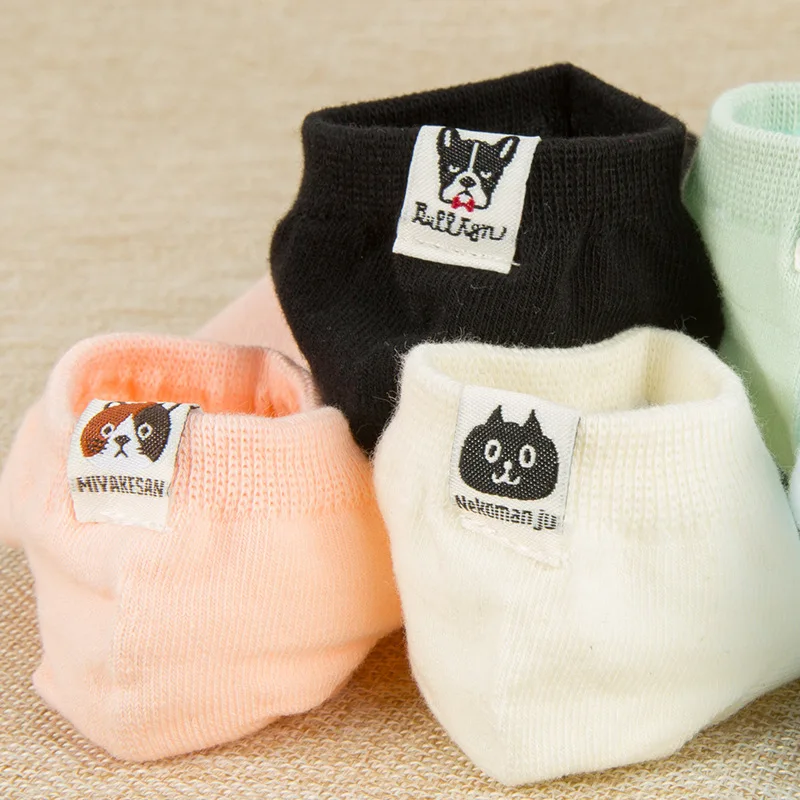 5 пар/лот, женские носки, Забавные милые носки с котами meias, хлопковые носки до лодыжки, kawaii, с мультяшными животными, sokken chaussette femme, короткие носки, corap