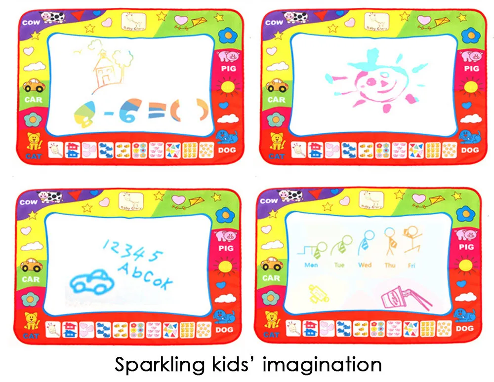 80x60 см для малышей и детей постарше добавлять воду с Волшебное перо Doodle картина для рисования водой игровой коврик в рисунок игрушки Шахматная доска