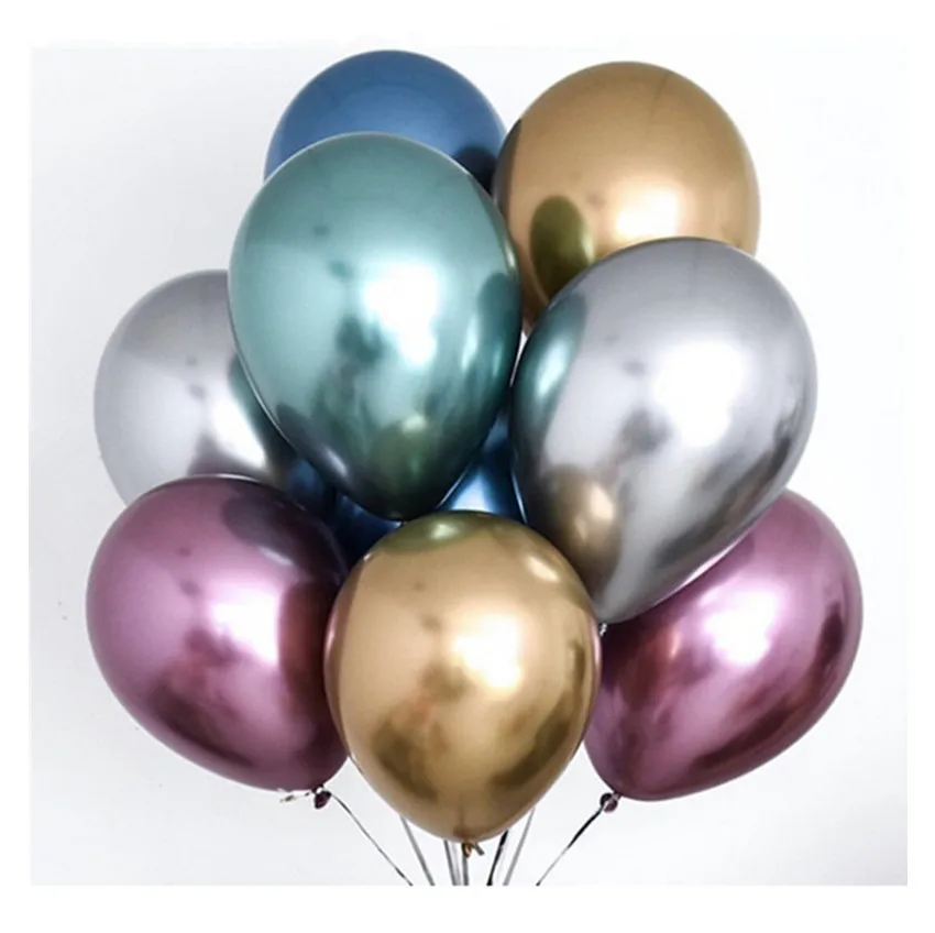 10 unids 12 pulgadas Rosa oro Globos de látex globo metálico perlas de Metal globo colores oro Globos fiesta de cumpleaños boda suministros Globos