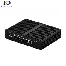 Cheap Celeron J1900 Quad Core Mini PC 4GB RAM 128GB SSD mini Desktop computer 4 LAN TV BOX Fanless PC Router