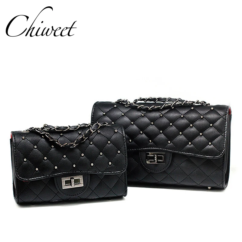 

Luxury Brand 2017 Designer Shoulder Bags Crossbody For Women Leather Handbags Ladies Black Bags Plaid Messenger Quilted Flap