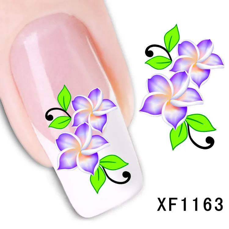 

1 Sheet Nail stickers flower simulation flower watermark nail stickers affixed to the tube row of pens a month XF1163