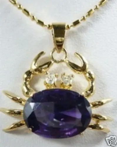 

Hot sell Noble- beautiful purple zircon Crab Pendants Necklace 5.27