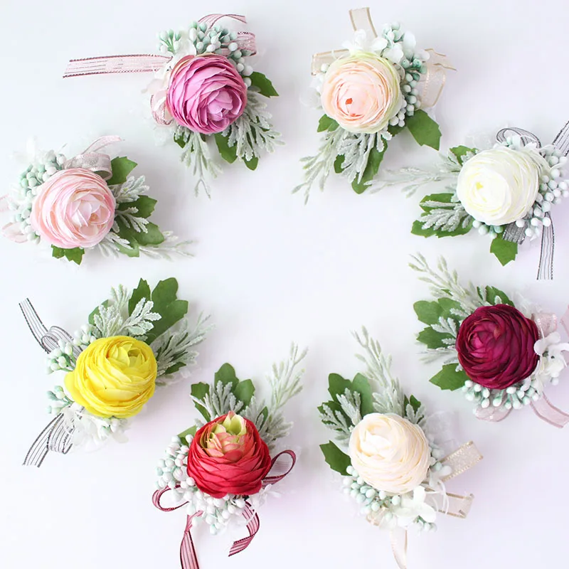 wedding boutonniere Wrist Corsage Bracelet  (39)