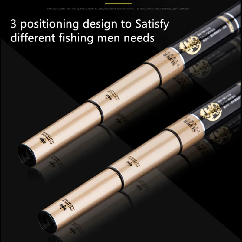 3 position fishing rod short section carbon handcuff ultra light super stream pole 4 meters -7 meters long rod vara de pesca