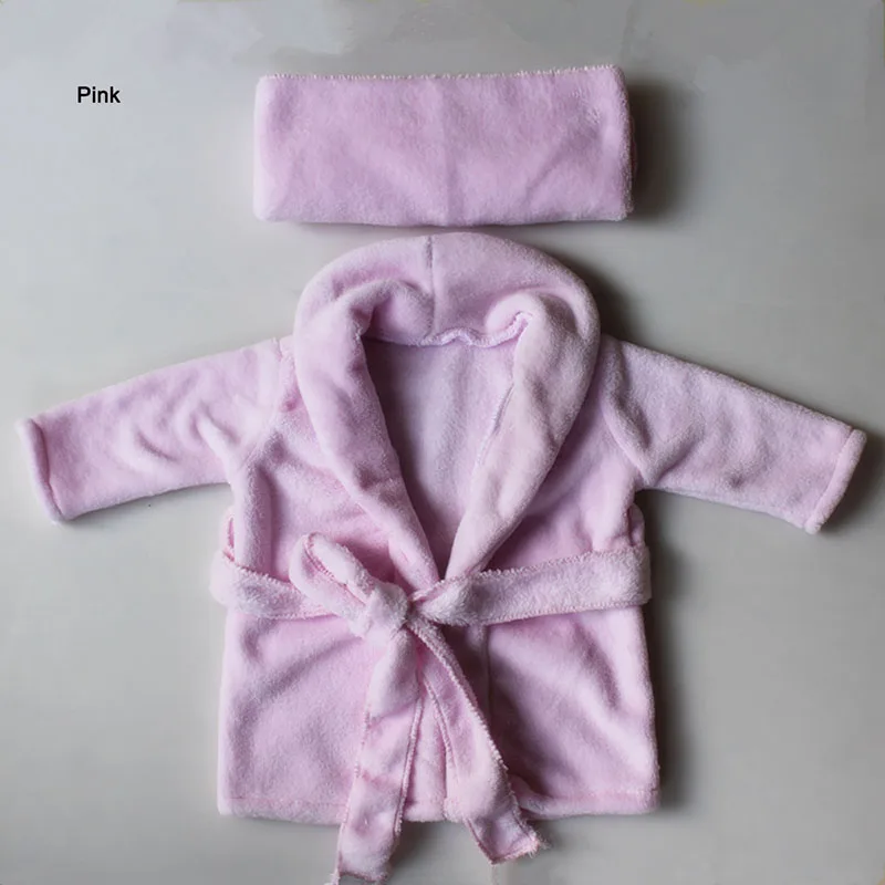 Реквизит для фотосессии новорожденных детей шарф+ банные халаты 2 шт. набор Fotografia плюшевый костюм для фотосессии подарок для душа аксессуары - Цвет: Розовый