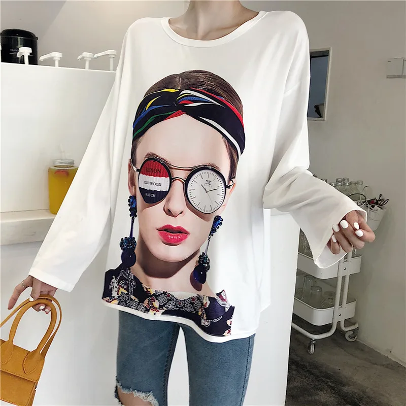 Susi y Rita blanco camiseta mujer Casual damas Top 2019 manga larga T camisa Harajuku Tops sueltos camiseta Mujer Susi y Rita blanco camiseta mujer Casual damas Top 2019 manga larga T camisa Harajuku Tops sueltos camiseta Mujer
