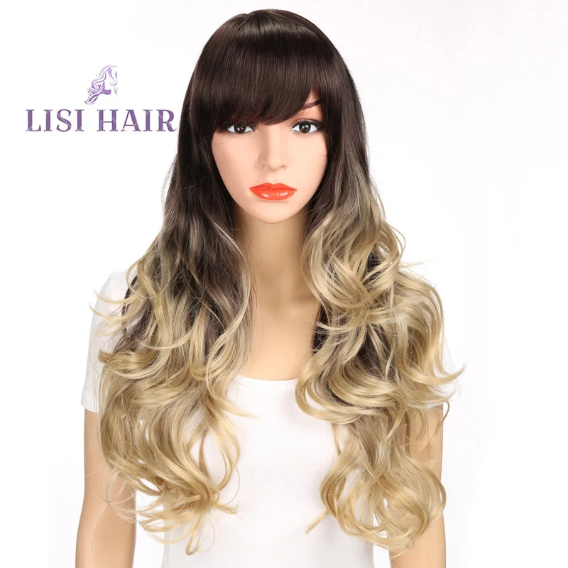 Парик из высокотемпературного волокна LISI HAIR парики с волнистыми длинными