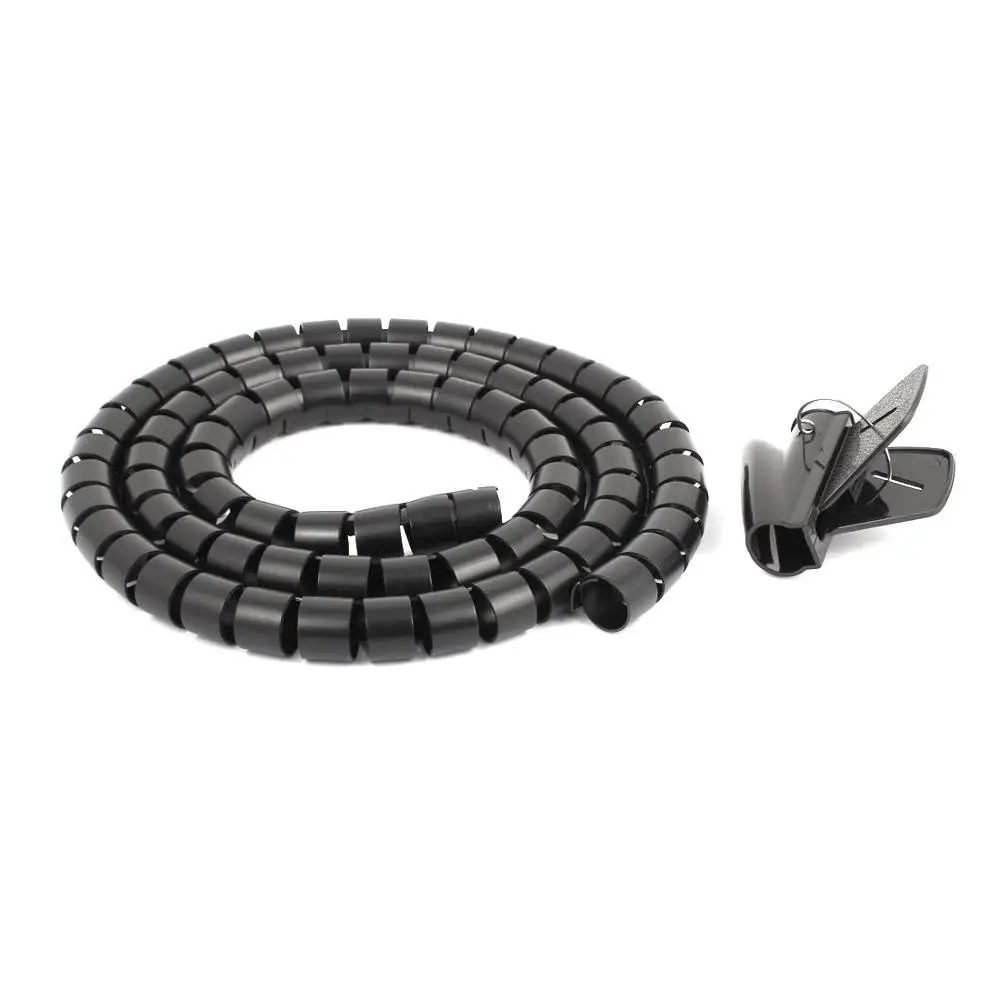 

1.5M Length 25mm Spiral Wire Organizer Wrap Tube Flexible Manage Cord for PC Computer Home Bundling Hiding Cable with Clip
