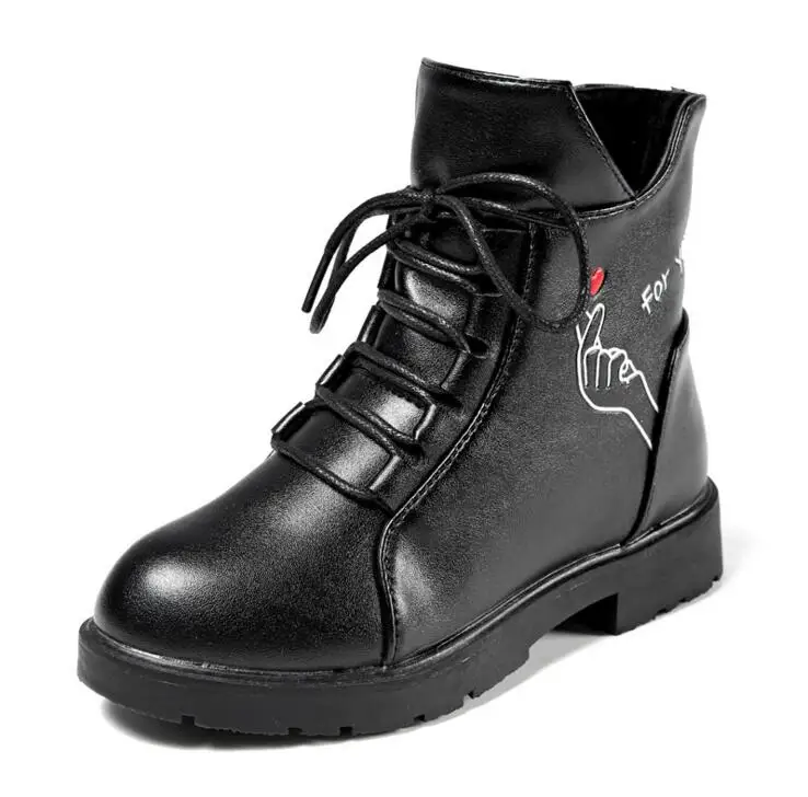 Резиновые ботинки для девочек, Новые осенне-зимние водонепроницаемые детские кожаные ботинки из искусственной кожи sho, Детские теплые ботинки брендовые Детские ботинки модные ботинки Sneake