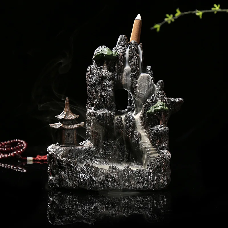 Chinese Vintage Ceramic Stone Backflow Incense Burner Unique Design