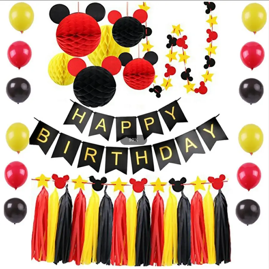 

Happy Birthday home decoration accessories mickey mouse theme decoration set