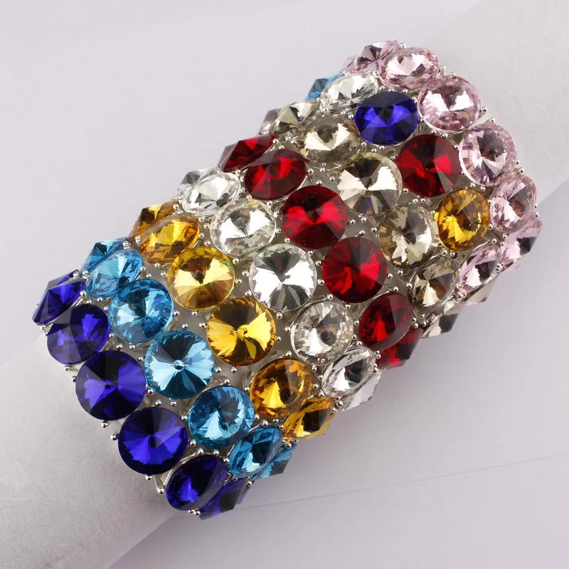 Bangle Bracelet Crystal Bracelets Adjustable Glass Crystal Elastic Bracelets for Women