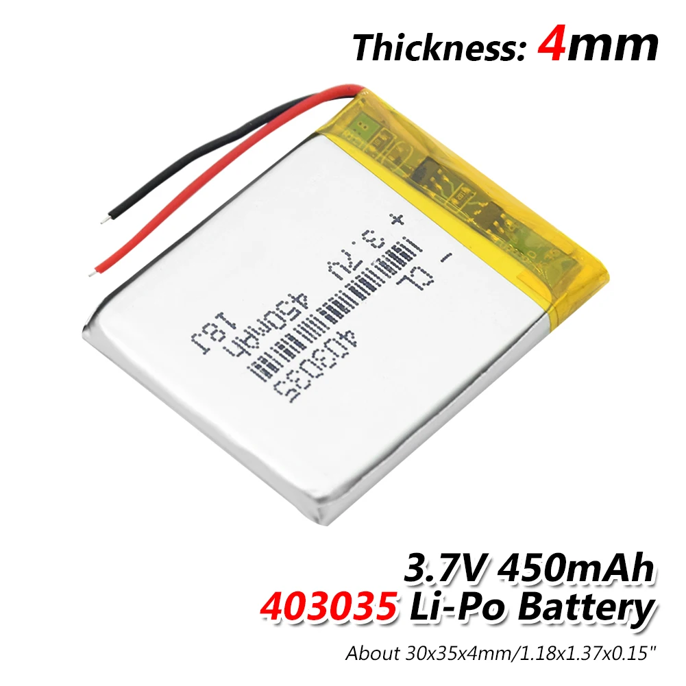 1/2/4 шт. литий-полимерный аккумулятор Li-po 3,7 V 403035 450mAh батарея для gps MP3 MP4 можно крепить любые приспособления: PDA часы BT Динамик 3,7 вольт Перезаряжаемые литий Батарея