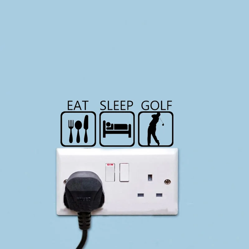 Eat Sleep для игры в гольф виниловый стикер переключателя Творческий дом украшения