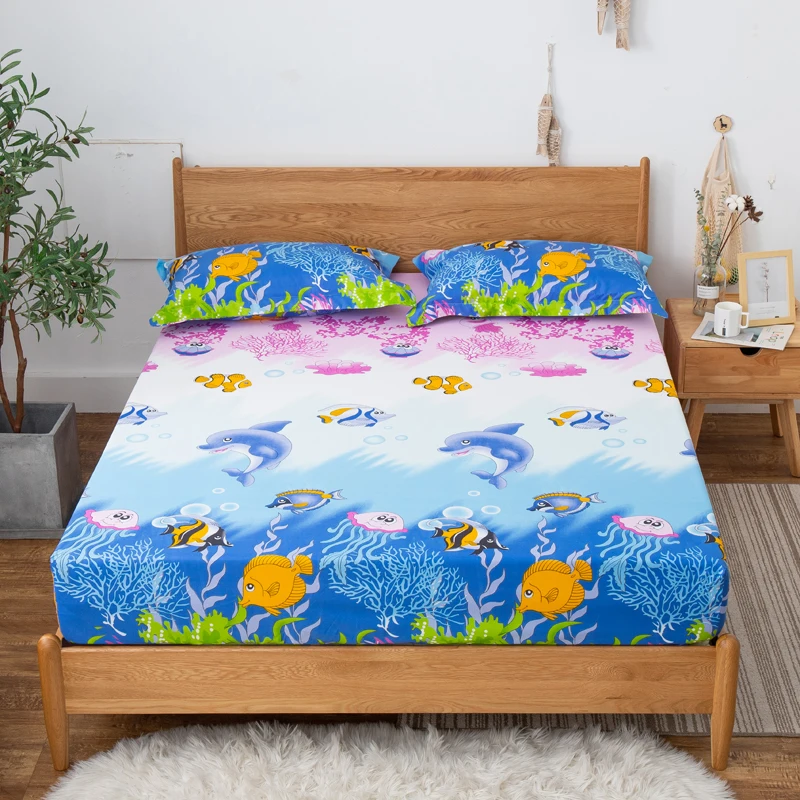 Bonenjoy Waterproof Bed Cover Single Queen King Size TPU Waterproof Material Flower Mattress Protector Covers Twin Bed Sheets