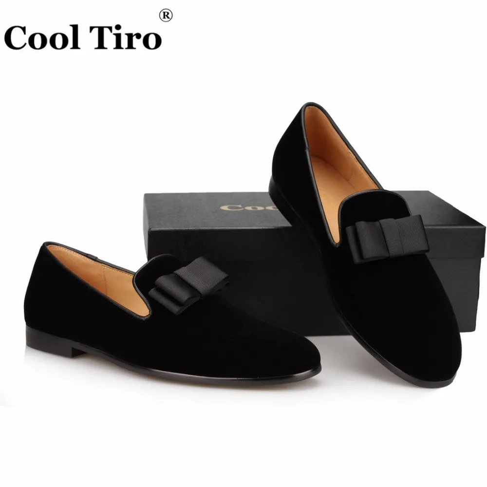 Black Velvet Loafers With Bow Slippers Men Moccasins (6)