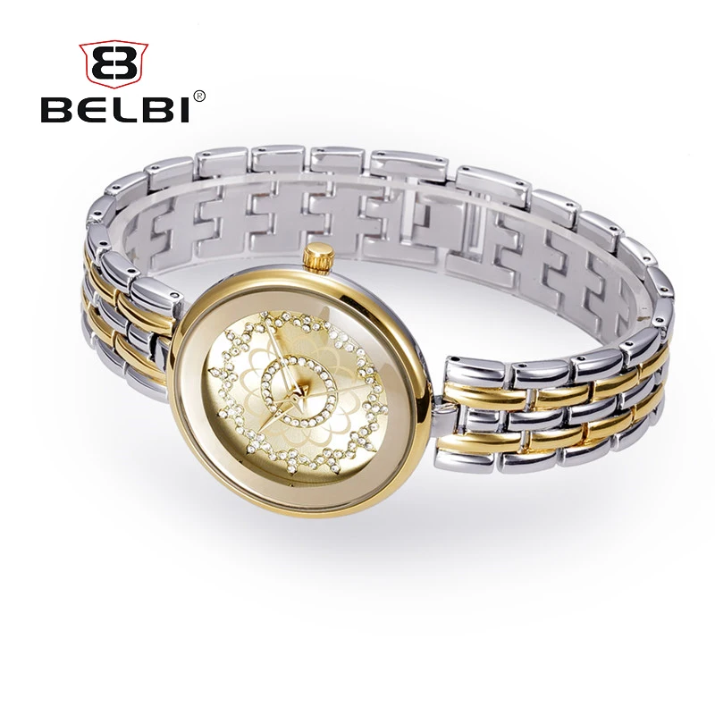 

BELBI Luxury Brand Fashion Watch Woman Ladies Gold Diamond relogio feminino Dress Clock female relojes mujer