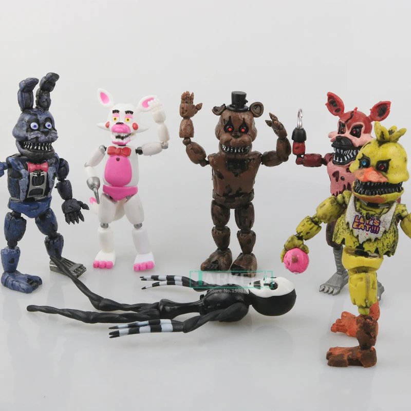 6 шт./компл. в пять ночей Фредди ПВХ фигурку 17 см Бонни Foxy игрушки 5 Fazbear медведь