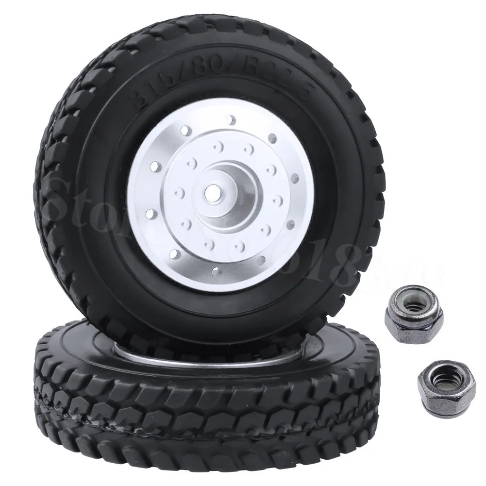 2 шт. для Tamiya 1/14 RC шины прицепа трактора Hard Rubber с алюминиевыми колесными ободами
