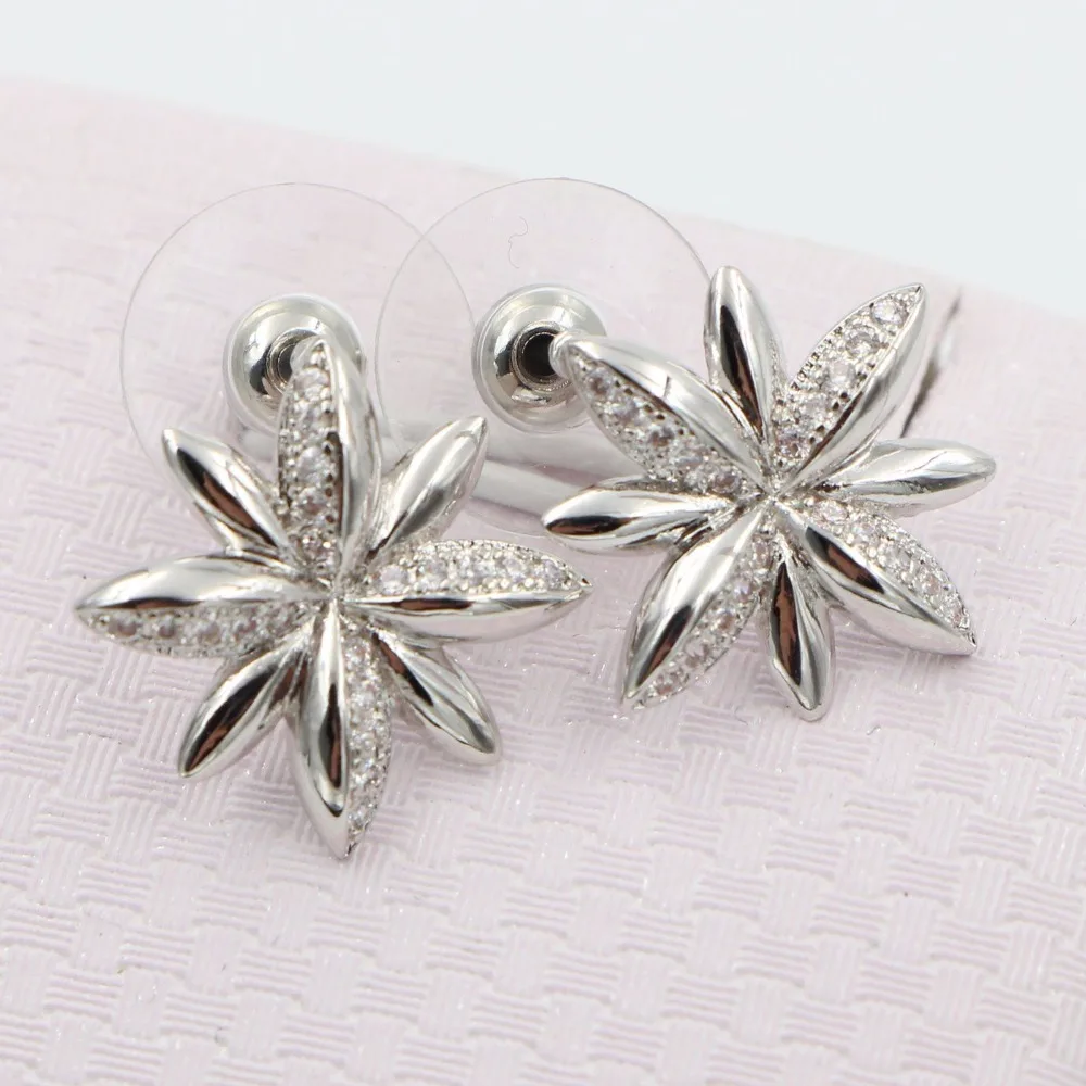 

HeeZen Trendy Eight Point Star Earrings Stud Earrings for Women Silver Plated with Multiple Cubic Zirconia Fashion Earings
