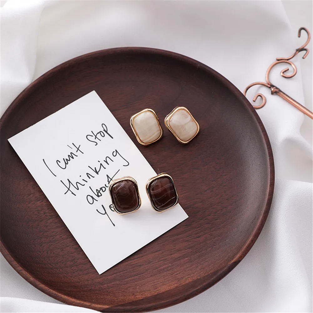 

Korean Acrylic Marbel Geometric Irregular Square Feautured 2019 Summer Woman Girl Stud Earrings Fashion Jewelry Holiday-MSE