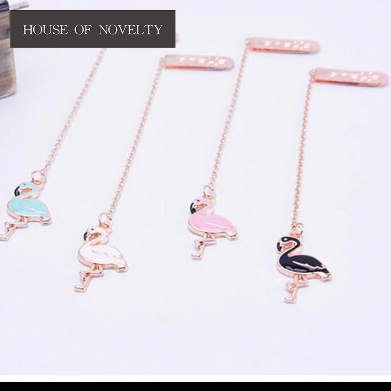 

24 pcs/lot Creative Cartoon Flamingo Pendant Bookmark Stationery School Office Supply Escolar Papelaria