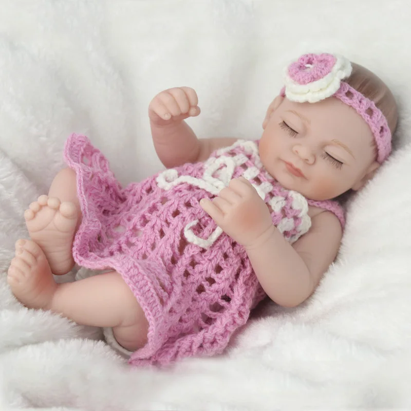 

10inch Baby-Reborn Doll Full Baby Silicone Reborn Dolls 28cm Bebe Realistic Reborn Bonecas For Girls Shower Doll Birthday Gift