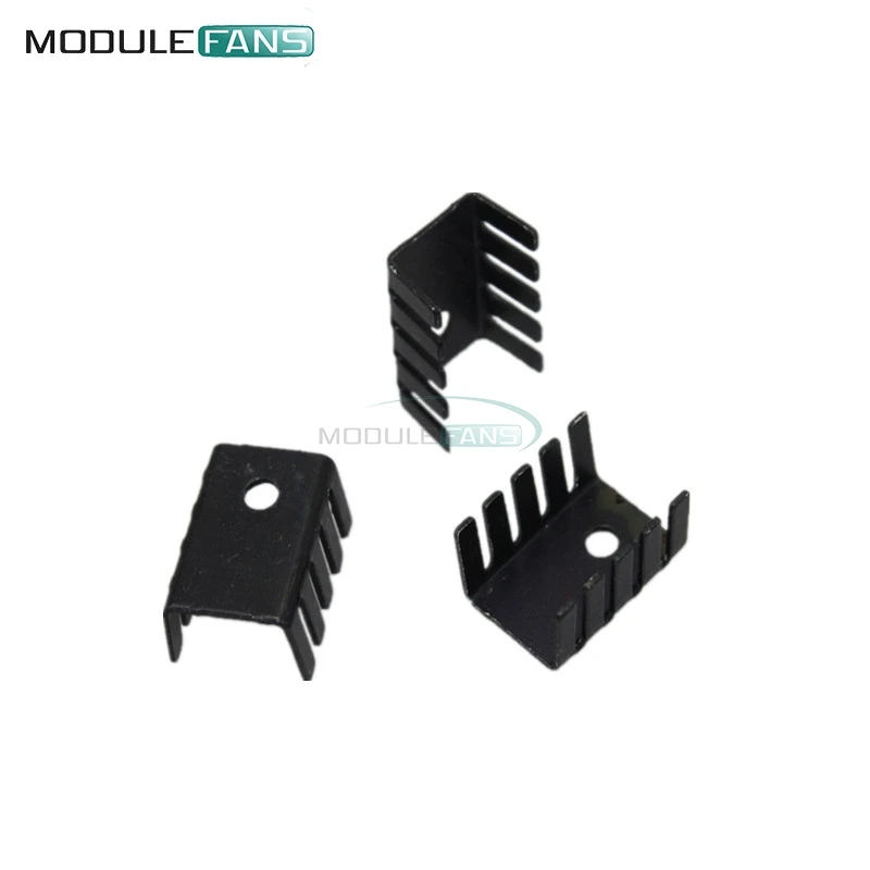 10PCS TO-220 Heat Sink Black TO220 19x15x10mm IC Heat Sink Aluminum New