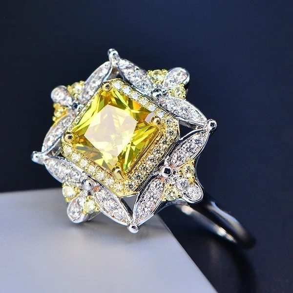 

Luxury Elegant Wedding Ring 925 Silver Filled CZ Zircon Rings for Women Vintage Engagement Rings Jewelry Best Gifts Bague Femme
