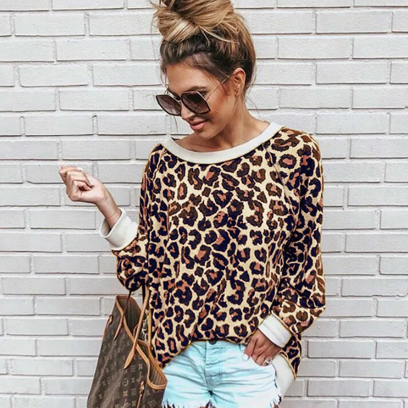 

Casual Leopard Sweatshirt Women Clothes 2018 Ladies Sexy Long Sleeve Top Pullover Sweat Femme Moletom Feminino Poleron Sudaderas