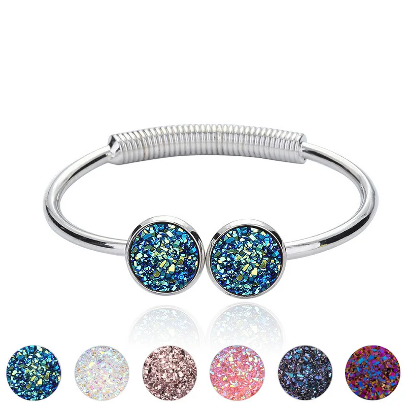 

Imitate Druse Natural Stone Openings Type Bracelet Resin Ornaments New Product