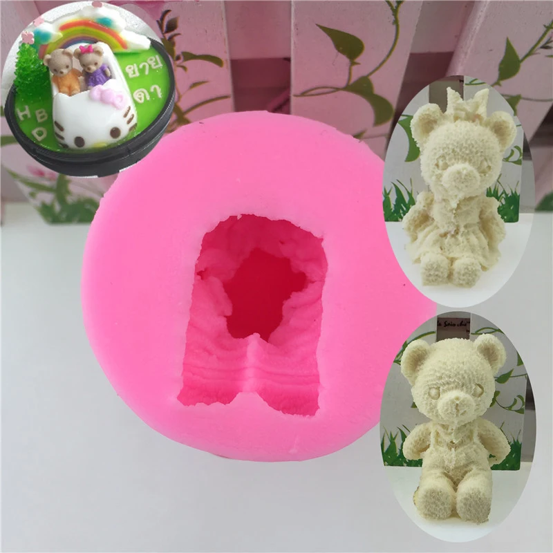 Мультяшные 3D Животные Плюшевый медведь формы для шоколада и мыла DIY Инструменты