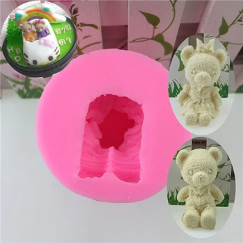 

Cartoon 3D Animal Teddy Bear chocolate soap Moulds DIY fondant cake decorating tools silicone mold kitchen baking utensils